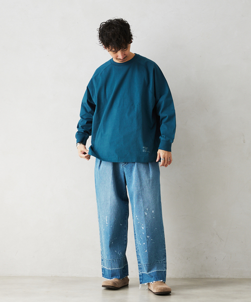 JOURNAL STANDARD relume（ジャーナルスタンダード　レリューム）の「MID WEIGHT ジャージーロングスリーブTシャツ（Tシャツ/カットソー・メンズ・アイボリー/ブラック/コバルトブルー/ホワイト・LARGE/MEDIUM）」の6枚目の写真