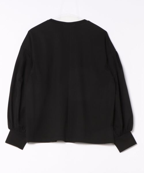 DouDou(ドゥドゥ)の「【WEB限定】 ギャザースリーブロンTEE(Tシャツ/カットソー・レディース・ブラック/サックスブルー/オフホワイト・FREE)」の4枚目の写真