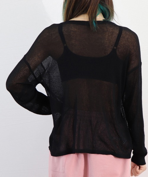 Miniministore(ミニミニストア)の「シアートップス レディース サマーニット(Tシャツ/カットソー・レディース・ピンク/ホワイト/ブラック・FREE)」の6枚目の写真