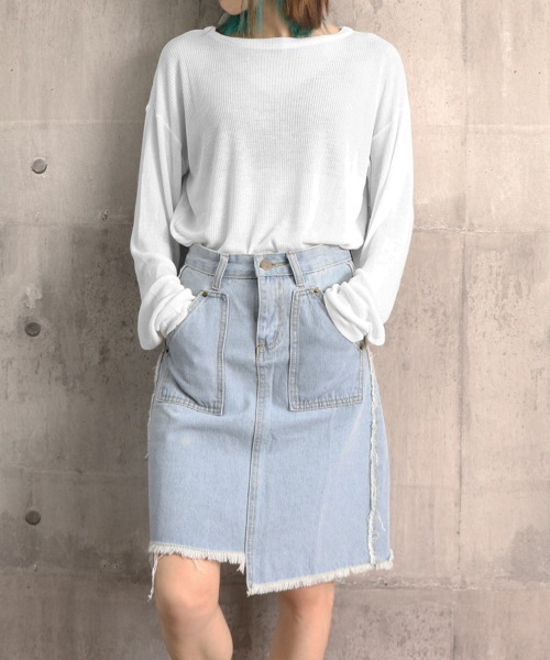 Miniministore(ミニミニストア)の「シアートップス レディース サマーニット(Tシャツ/カットソー・レディース・ピンク/ホワイト/ブラック・FREE)」の11枚目の写真