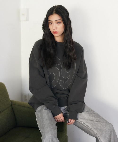 【セール】ナンバリングピグメントスウェット（スウェット）｜ENVYM（アンビー）