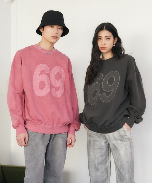 【セール】ナンバリングピグメントスウェット（スウェット）｜ENVYM（アンビー）