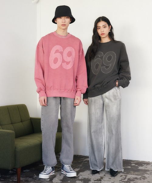 【セール】ナンバリングピグメントスウェット（スウェット）｜ENVYM（アンビー）