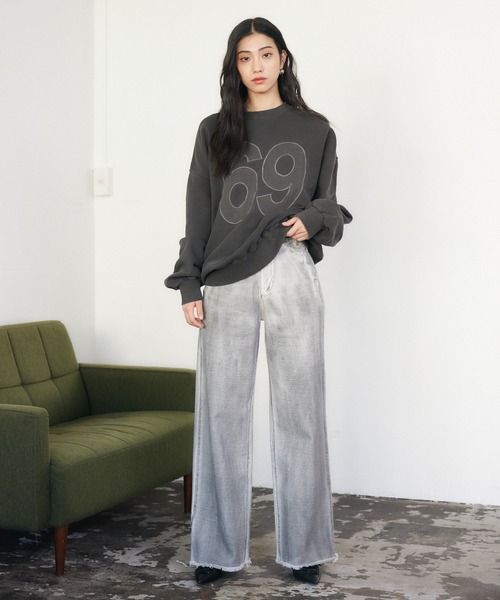 【セール】ナンバリングピグメントスウェット（スウェット）｜ENVYM（アンビー）