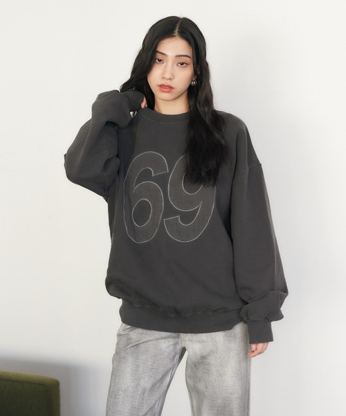 【セール】ナンバリングピグメントスウェット（スウェット）｜ENVYM（アンビー）