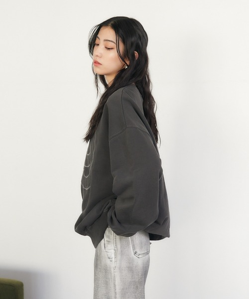 【セール】ナンバリングピグメントスウェット（スウェット）｜ENVYM（アンビー）