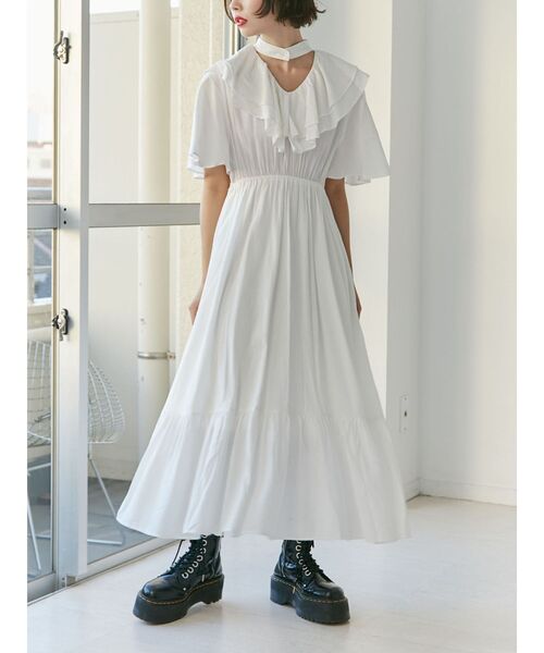 jouetie（ジュエティ）の「Vネックフリルロングワンピース（ワンピース