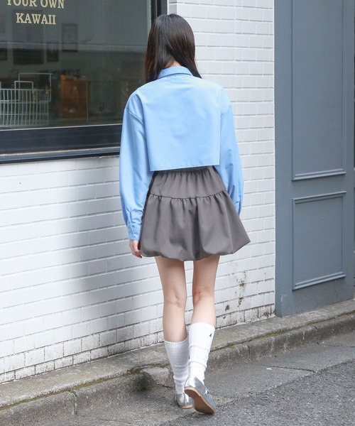 3.3 Field Trip （3.3フィールドトリップ）の「3.3 Field Trip／バルーンスカート  2103087（スカート・レディース・チャコール/ブラック・FREE）」の11枚目の写真