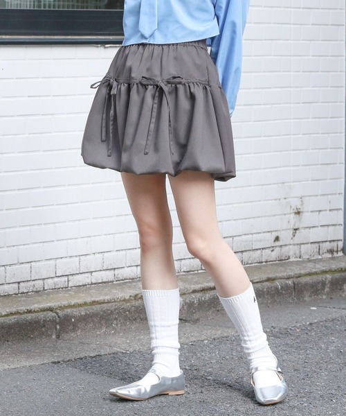 3.3 Field Trip （3.3フィールドトリップ）の「3.3 Field Trip／バルーンスカート  2103087（スカート・レディース・チャコール/ブラック・FREE）」の12枚目の写真