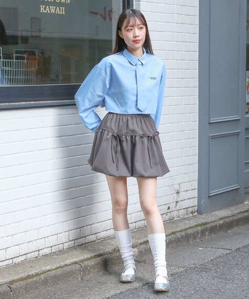 3.3 Field Trip （3.3フィールドトリップ）の「3.3 Field Trip／バルーンスカート  2103087（スカート・レディース・チャコール/ブラック・FREE）」の9枚目の写真