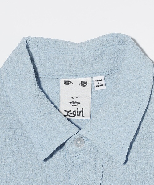 X-girl（エックスガール）の「COMPACT S/S SHIRT（シャツ/ブラウス・レディース・ブルー/ホワイト・S/M）」の14枚目の写真