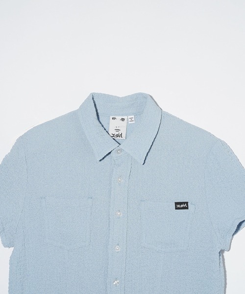 X-girl（エックスガール）の「COMPACT S/S SHIRT（シャツ/ブラウス・レディース・ブルー/ホワイト・S/M）」の15枚目の写真