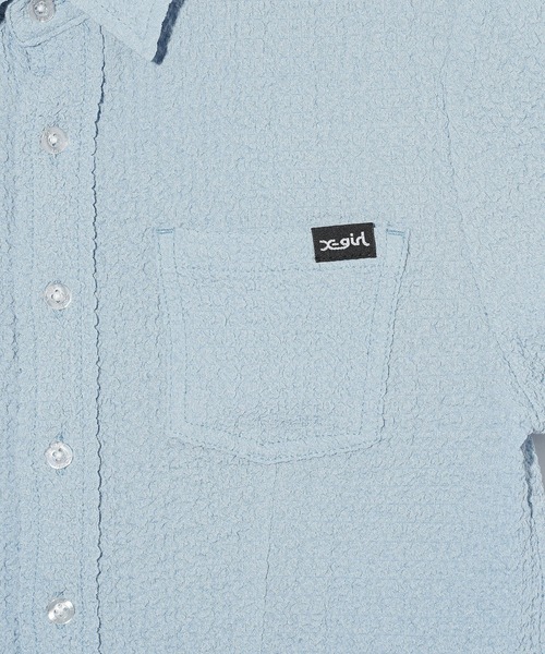 X-girl（エックスガール）の「COMPACT S/S SHIRT（シャツ/ブラウス・レディース・ブルー/ホワイト・S/M）」の16枚目の写真