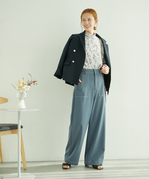 ROPE' PICNIC(ロペピクニック)の「袖シャーリングロールカラーブラウス(シャツ/ブラウス・レディース・ホワイト系その他3/ホワイト系その他・38)」の13枚目の写真