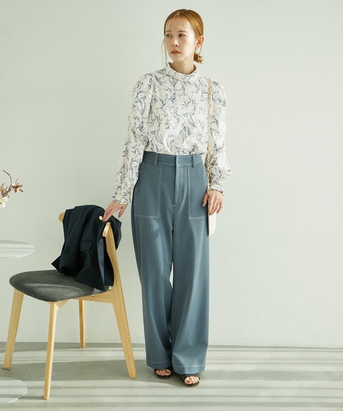 ROPE' PICNIC(ロペピクニック)の「袖シャーリングロールカラーブラウス(シャツ/ブラウス・レディース・ホワイト系その他3/ホワイト系その他・38)」の10枚目の写真
