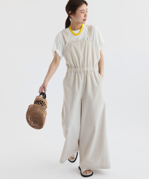 JOURNAL STANDARD relume（ジャーナルスタンダード　レリューム）の「リネンミックスエプロンサロペット（サロペット/オーバーオール・レディース・アイボリー/ブラック・FREE）」の8枚目の写真