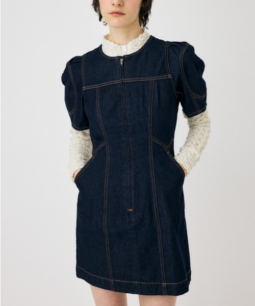 MOUSSY ミニワンピース MOUSSY | BIG COLLAR MINI ドレス (ワンピース(ミニ・ミディアム