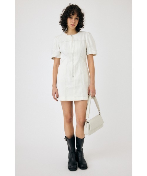 MOUSSY ミニワンピース MOUSSY | FRONT ZIP MINI ドレス (ワンピース(ミニ・ミディアム