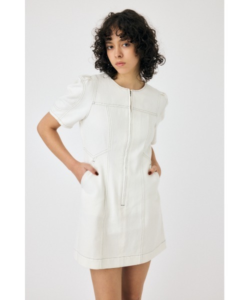 MOUSSY ミニワンピース MOUSSY | FRONT ZIP MINI ドレス (ワンピース(ミニ・ミディアム