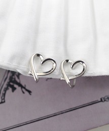 histoire（イストワール）の「痛くなりにくい ハート メタルイヤリング シリコングリップ付き（イヤリング）」