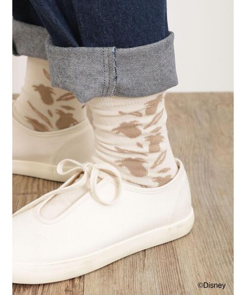 Samansa Mos2（サマンサ モスモス）の「【Disney】ティンカー・ベル/刺繍花柄ソックス（ソックス/靴下・レディース・ミント/キナリ/サックスブルー・F）」の5枚目の写真