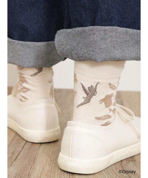 Samansa Mos2（サマンサ モスモス）の「【Disney】ティンカー・ベル/刺繍花柄ソックス（ソックス/靴下・レディース・ミント/キナリ/サックスブルー・F）」の6枚目の写真