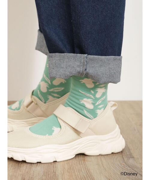 Samansa Mos2（サマンサ モスモス）の「【Disney】ティンカー・ベル/刺繍花柄ソックス（ソックス/靴下・レディース・ミント/キナリ/サックスブルー・F）」の7枚目の写真