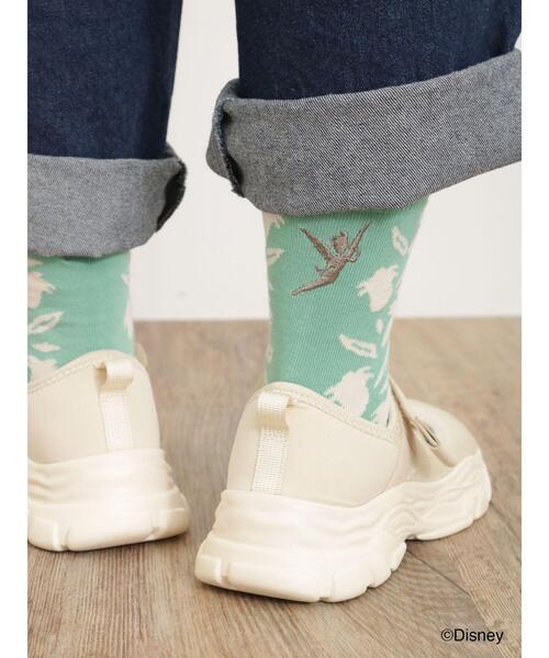Samansa Mos2（サマンサ モスモス）の「【Disney】ティンカー・ベル/刺繍花柄ソックス（ソックス/靴下・レディース・ミント/キナリ/サックスブルー・F）」の8枚目の写真