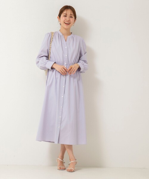 NOLLEY’S(ノーリーズ)の「シャツワンピース(ワンピース・レディース・ラベンダー/ネイビー・38/36)」の4枚目の写真