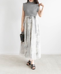 RANDA | ニットドッキングチュールレイヤードワンピース(ワンピース)