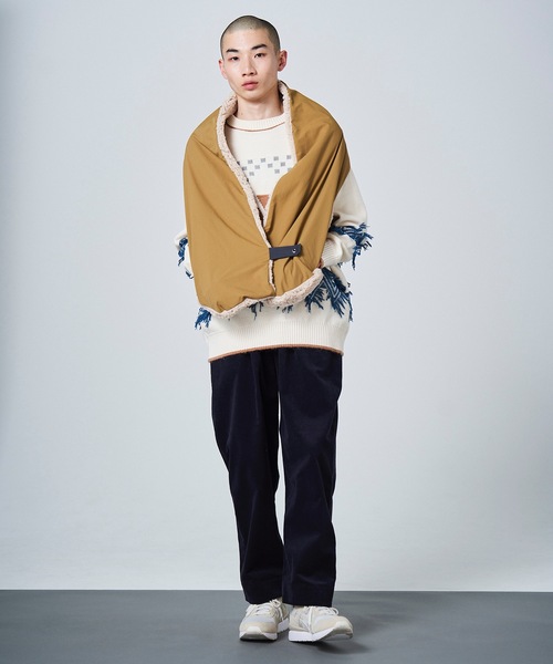 sneeuw（スニュウ）の「ショールマフラー（マフラー・レディース・グレー/マスタード・ONESIZE）」の4枚目の写真
