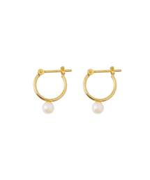 SIENA ROSE | パイプフープパールピアス[S](ピアス（両耳用）)
