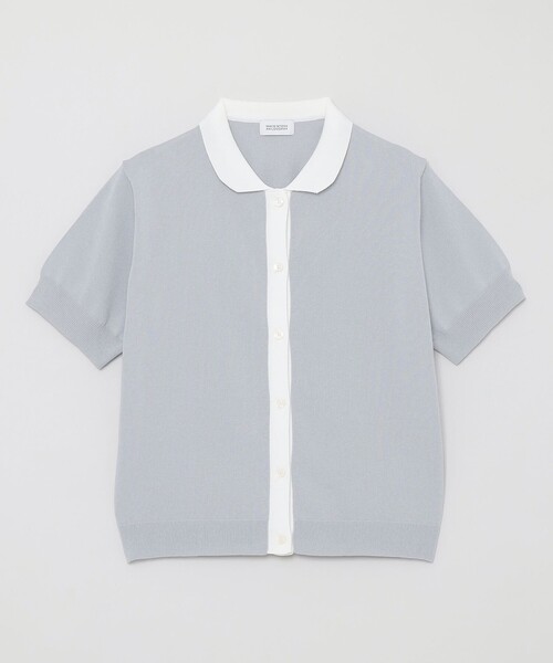 MACKINTOSH PHILOSOPHY（ﾏｯｷﾝﾄｯｼｭ ﾌｨﾛｿﾌｨｰ）の「【WEB&一部店舗限定】バイカラーニットポロカーディガン（ニット/セーター・レディース・ベージュ/ブラック/グレー系その他・38）」の2枚目の写真