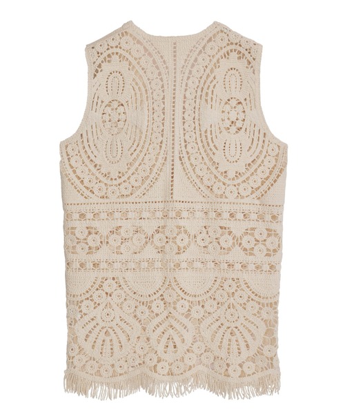 Ameri(アメリ)の「MEDI SHELL MOTIF CROCHET KNIT VEST(ベスト・レディース・アイボリー/ブラック/マスタード・FREE)」の21枚目の写真