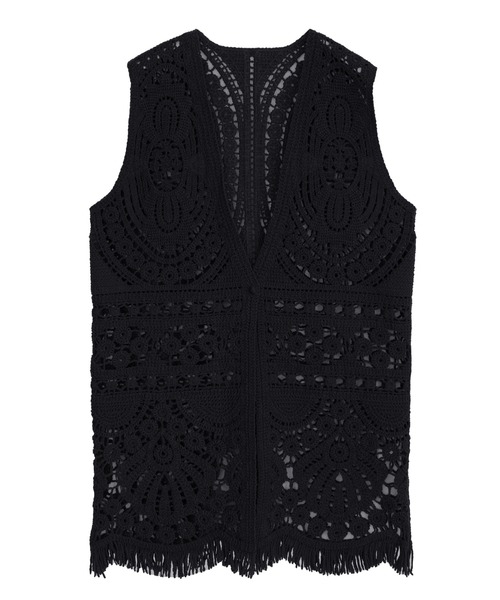 Ameri(アメリ)の「MEDI SHELL MOTIF CROCHET KNIT VEST(ベスト・レディース・アイボリー/ブラック/マスタード・FREE)」の16枚目の写真