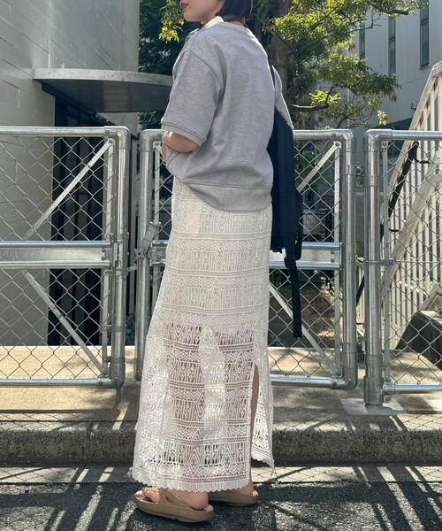 fredy emue（フレディエミュ）の「FR刺繍5分袖スウェット（スウェット・レディース・クリーム/グレー/サックスブルー/ライトグレー・38）」の8枚目の写真