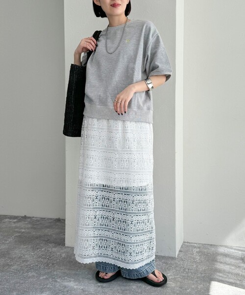 fredy emue（フレディエミュ）の「FR刺繍5分袖スウェット（スウェット・レディース・クリーム/グレー/サックスブルー/ライトグレー・38）」の18枚目の写真