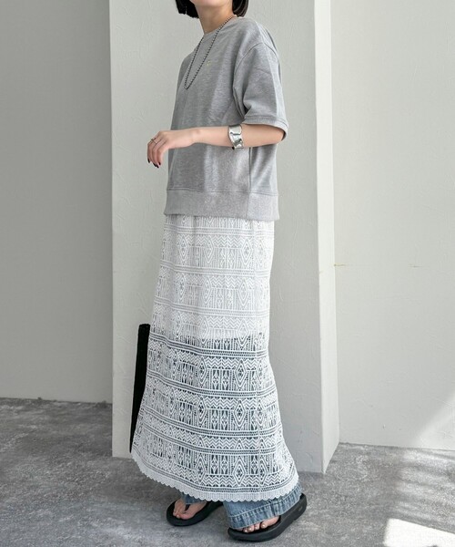 fredy emue（フレディエミュ）の「FR刺繍5分袖スウェット（スウェット・レディース・クリーム/グレー/サックスブルー/ライトグレー・38）」の19枚目の写真