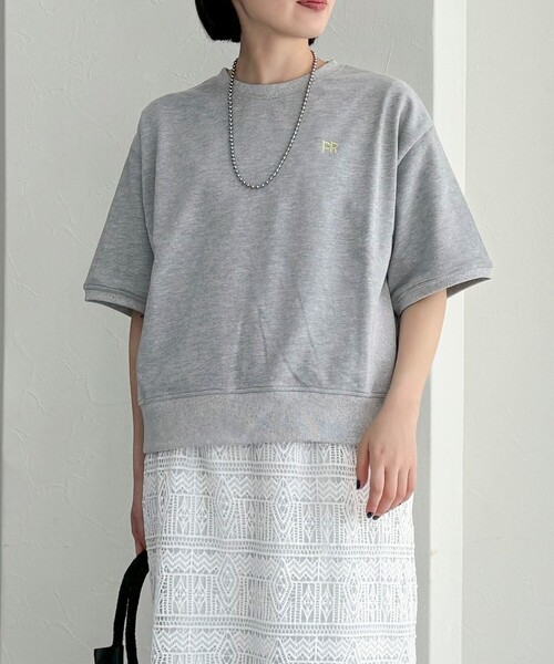 fredy emue（フレディエミュ）の「FR刺繍5分袖スウェット（スウェット・レディース・クリーム/グレー/サックスブルー/ライトグレー・38）」の22枚目の写真