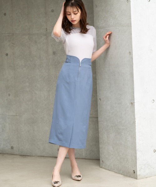 MISCH MASCH(ミッシュマッシュ)の「■2024春夏新作■フロントジップタイトスカート/MM427206(スカート・レディース・ブルー/ブラック/ブラウン/オレンジ・S/M)」の3枚目の写真