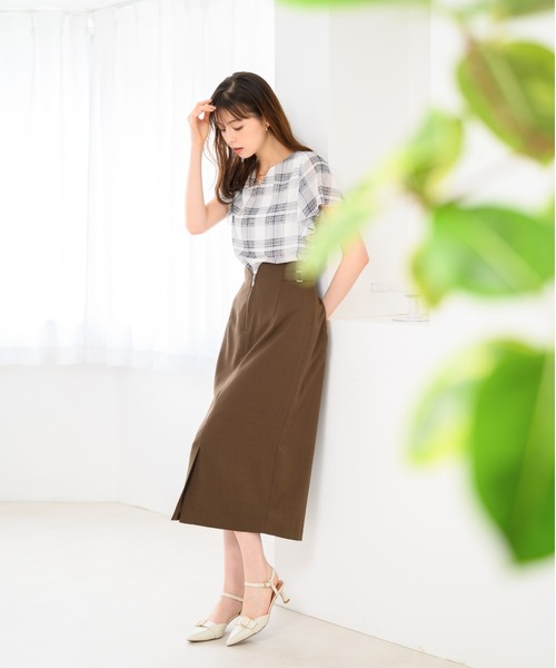 美品♡DESCENTE ポロシャツ・スカート セットアップ M ベージュ ABITOKYO｜ショート丈テーラージレ&ハイウエストタイトスカート