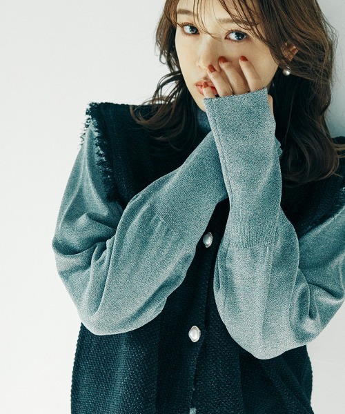 sail(サイル)の「【販売終了】【sail】フリンジベスト 小さいサイズ【低身長・小柄女性向けサイズ】(ベスト・レディース・アイボリー/ブラック・01)」の4枚目の写真