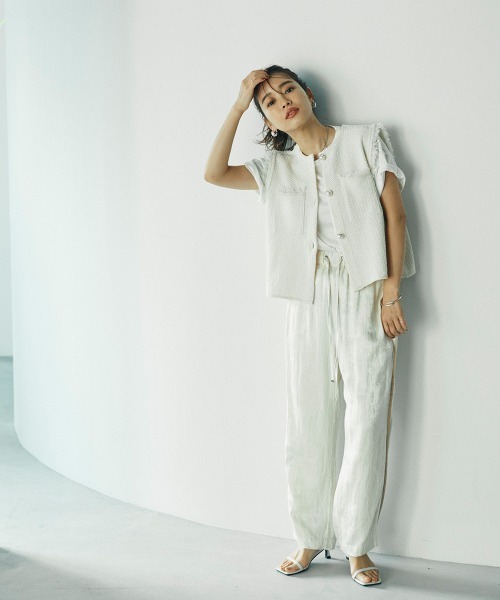 sail(サイル)の「【販売終了】【sail】フリンジベスト 小さいサイズ【低身長・小柄女性向けサイズ】(ベスト・レディース・アイボリー/ブラック・01)」の12枚目の写真