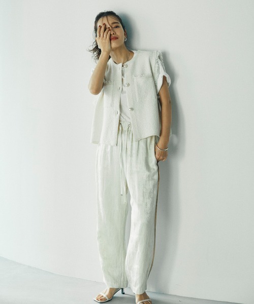 sail(サイル)の「【販売終了】【sail】フリンジベスト 小さいサイズ【低身長・小柄女性向けサイズ】(ベスト・レディース・アイボリー/ブラック・01)」の13枚目の写真