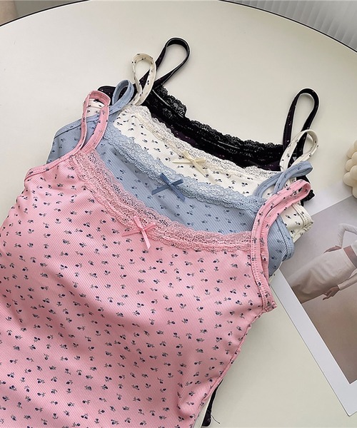 花柄　カップ付き　キャミソール　フラワー Ambre Neige キャミソール flower design camisole / 花柄カップ