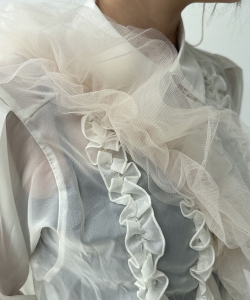 AS KNOW AS plus（アズノゥアズプラス）の「チュールフリルストラップ（スマホグッズ・レディース・グレー/ブラック/アイボリー・FREE）」の10枚目の写真