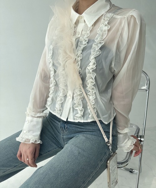 AS KNOW AS plus（アズノゥアズプラス）の「チュールフリルストラップ（スマホグッズ・レディース・グレー/ブラック/アイボリー・FREE）」の13枚目の写真