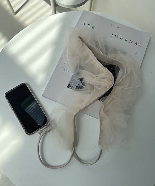 AS KNOW AS plus（アズノゥアズプラス）の「チュールフリルストラップ（スマホグッズ・レディース・グレー/ブラック/アイボリー・FREE）」の14枚目の写真