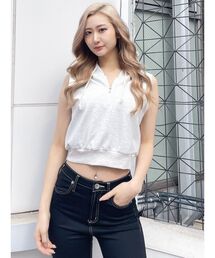 GYDA | ハーフZIPノースリーブショートパーカー(Tシャツ/カットソー)