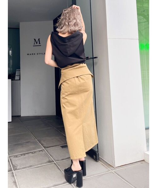 GYDA(ジェイダ)の「ハーフZIPノースリーブショートパーカー(Tシャツ/カットソー・レディース・ライトグレー/オフホワイト/ブラック・FREE)」の10枚目の写真